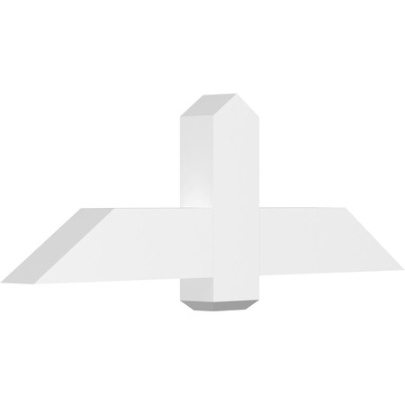 Ekena Millwork Eugene Architectural Grade PVC Gable Bracket, 48"W x 16"H x 4"D x 6"F, 8/12 Pitch GBP048X16X0406EUG00